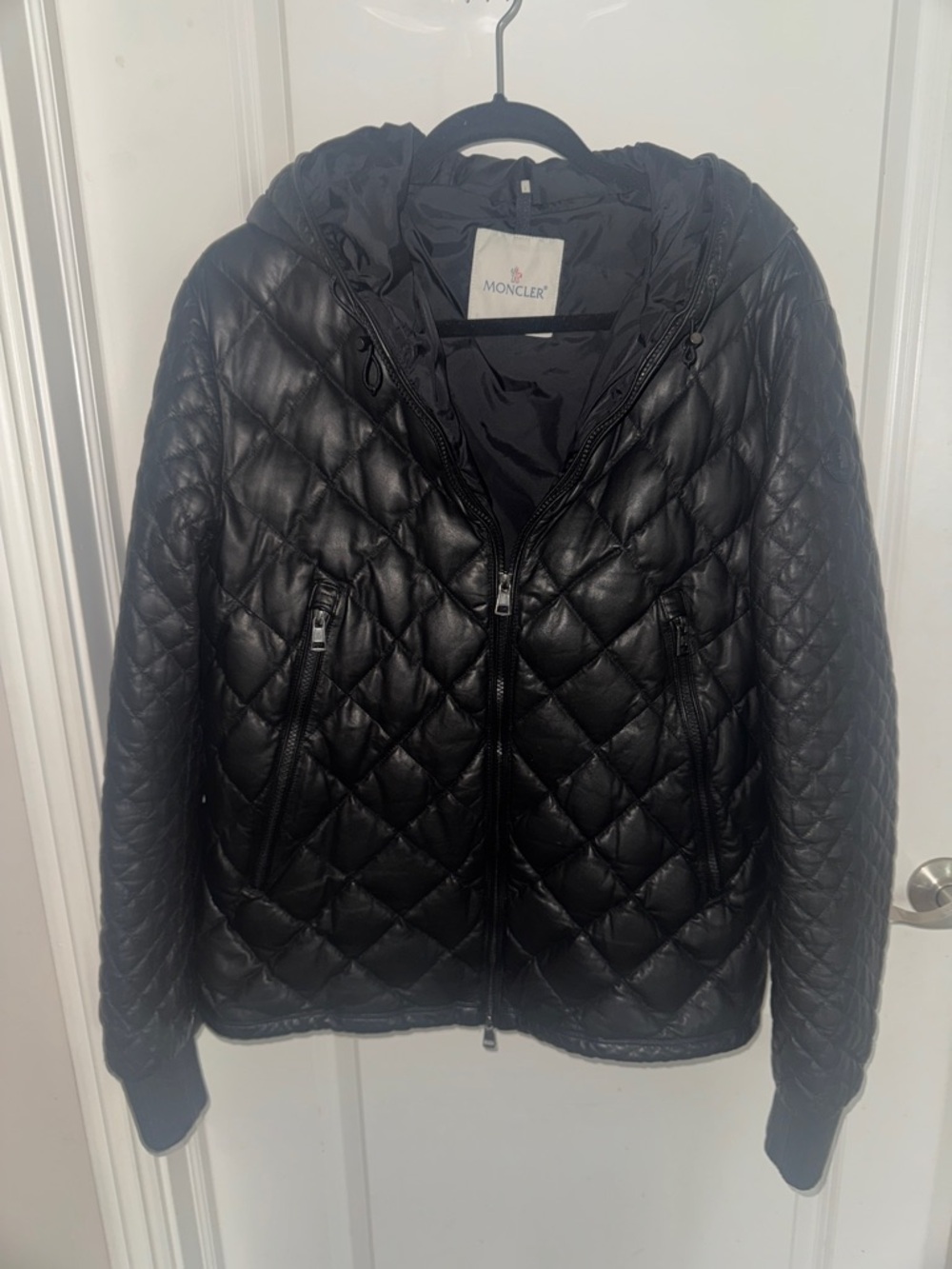 Moncler Black Quilted Hooded Puffer Jacket